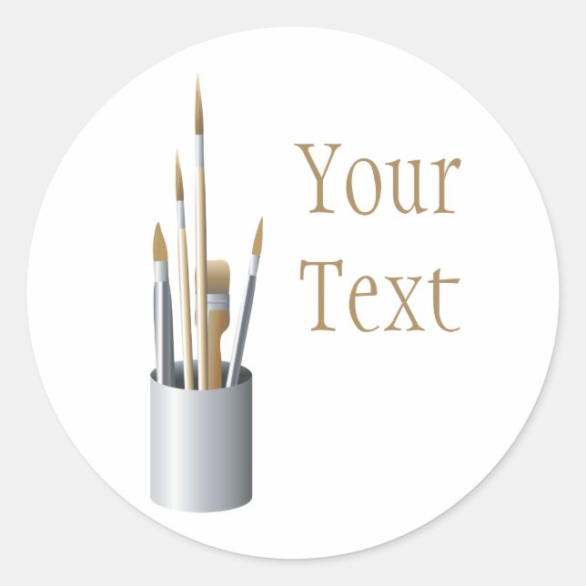 Pegatina de pinceles de artista (Anverso)