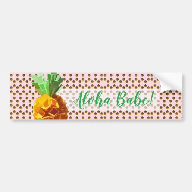 Pegatina de Pineapple Aloha Babe (Frente)