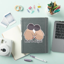 Pegatina de pingüino linda personalizada para mamá