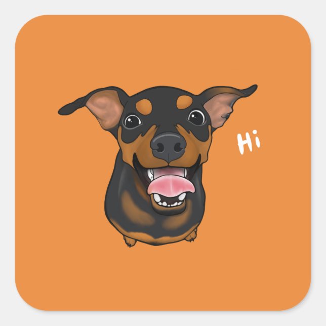 Pegatina de Pinscher en miniatura de Happy Dog Min (Anverso)