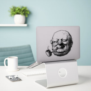 Pegatina de pipa vintage de Winston Churchill