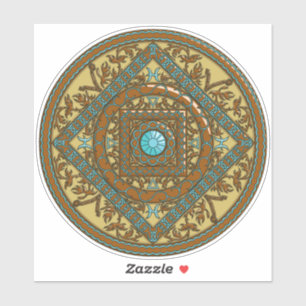 Pegatina de Pisces Mandala Contour