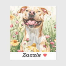 Pegatina de Pit Bull – Diseño de Acuarela