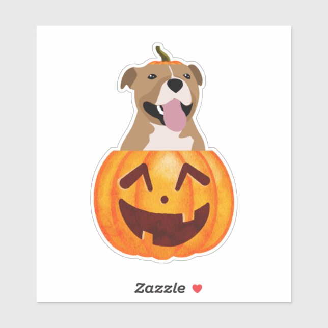 Pegatina de Pitbull Halloween (Hoja)