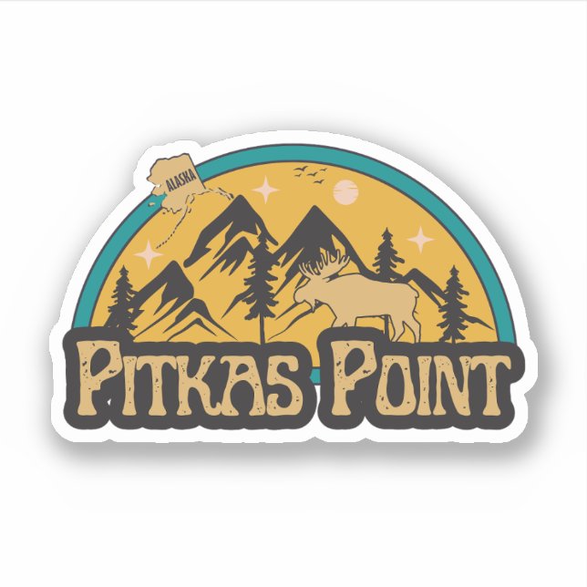 Pegatina de Pitkas Point, Alaska (Anverso)