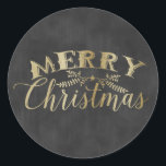 Pegatina de pizarra Gold Merry Christmas<br><div class="desc">Pegatina de pizarra con oro Feliz Navidad</div>