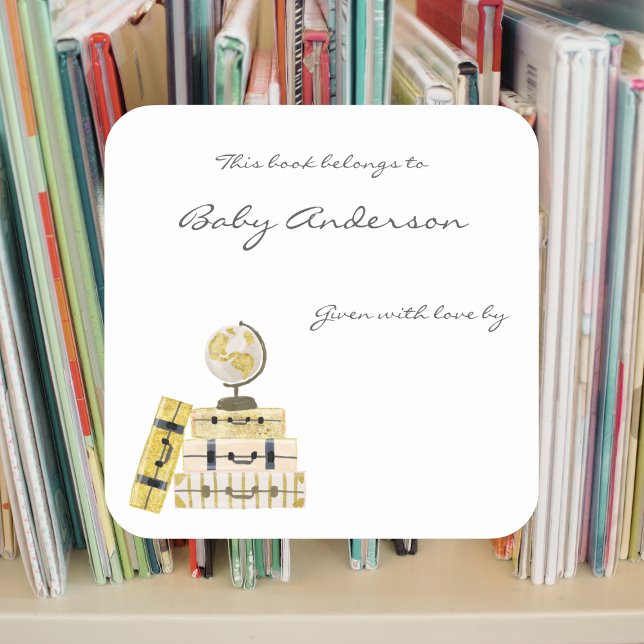 Pegatina de placa Baby Shower temática de viajes (Subido por el creador)
