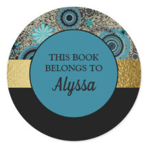 Pegatina de placa con nombre de libro de oro Verde