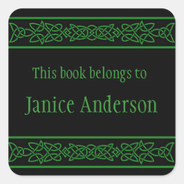 Pegatina de placa de biblioteca de diseño de nudos