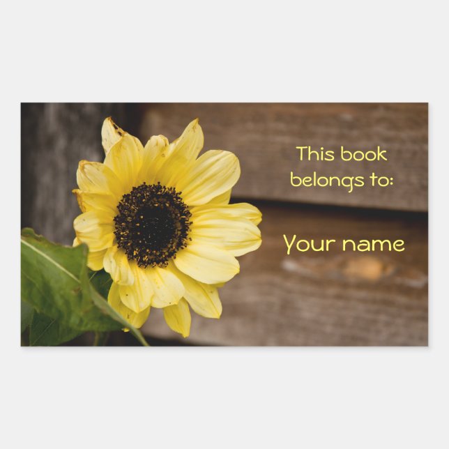 Pegatina de placa de biblioteca de girasol (Anverso)