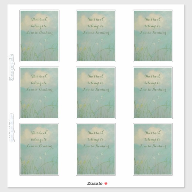 pegatina de placa de biblioteca de 'Kansas' (Hoja)