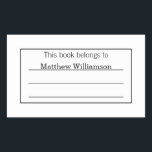Pegatina de placa de biblioteca personalizada<br><div class="desc">Personalizado nombre monograma personalizado o pegatina inicial de etiqueta de placa. Haga clic en el botón "Personalizar it!" para cambiar el tamaño del texto,  el color del texto,  el estilo del tipo de letra y más!</div>