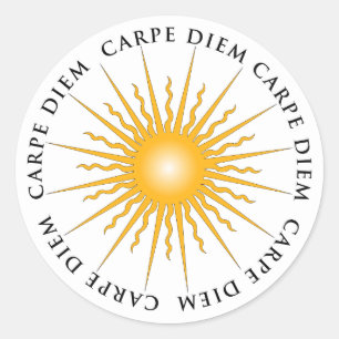 Pegatina de placas para libros Sun Carpe Diem