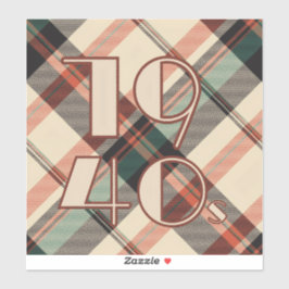 pegatina de Plaid Vinyl de los años 1940