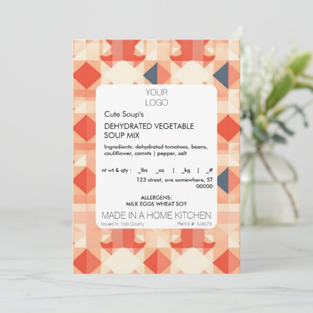 Pegatina de plantilla de etiqueta de alimentos de  (Anverso de pie)