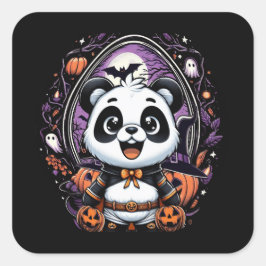 Pegatina de Plaza Clásica de Halloween Panda