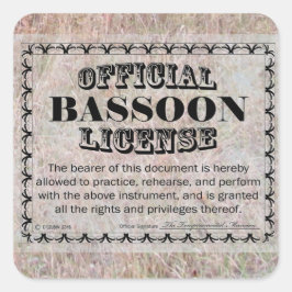 Pegatina de plaza de licencia de Bassoon