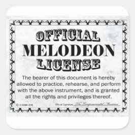 Pegatina de plaza de licencia de Melodeon