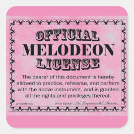 Pegatina de plaza de licencia de Melodeon