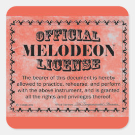 Pegatina de plaza de licencia de Melodeon
