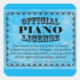 Pegatina de plaza de licencia de piano