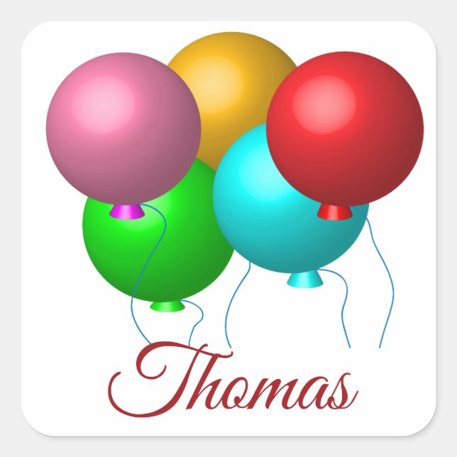 Pegatina de Plaza Personalizada de los Globos de C (Anverso)