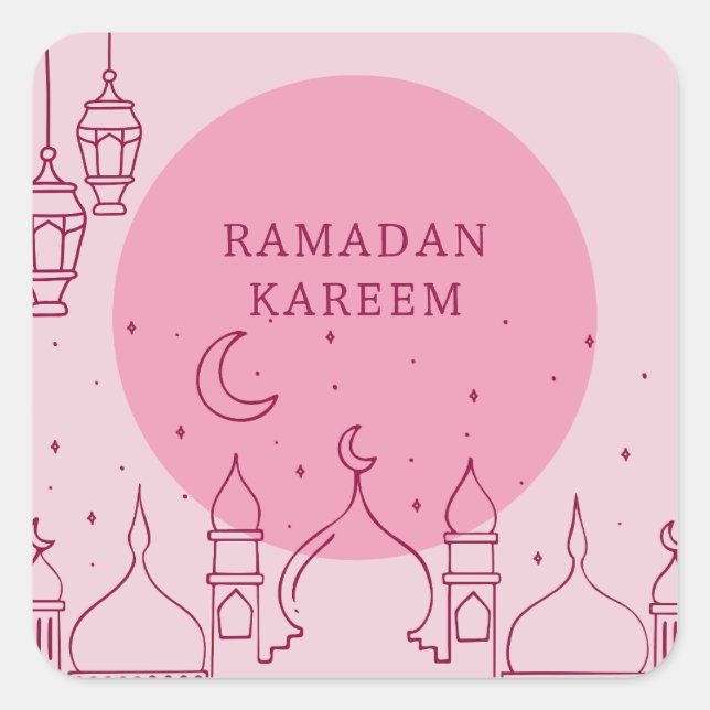 Pegatina de Plaza Ramadán Rosado Kareem (Anverso)