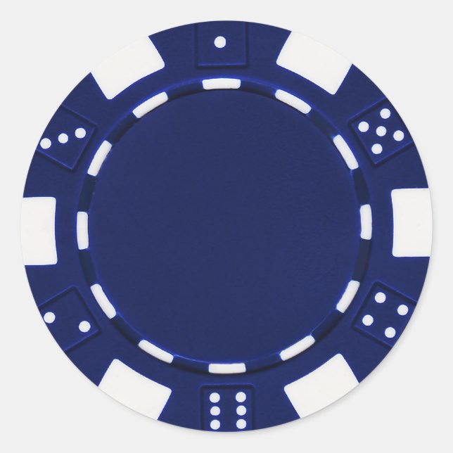 pegatina de pokerchip azul (Anverso)