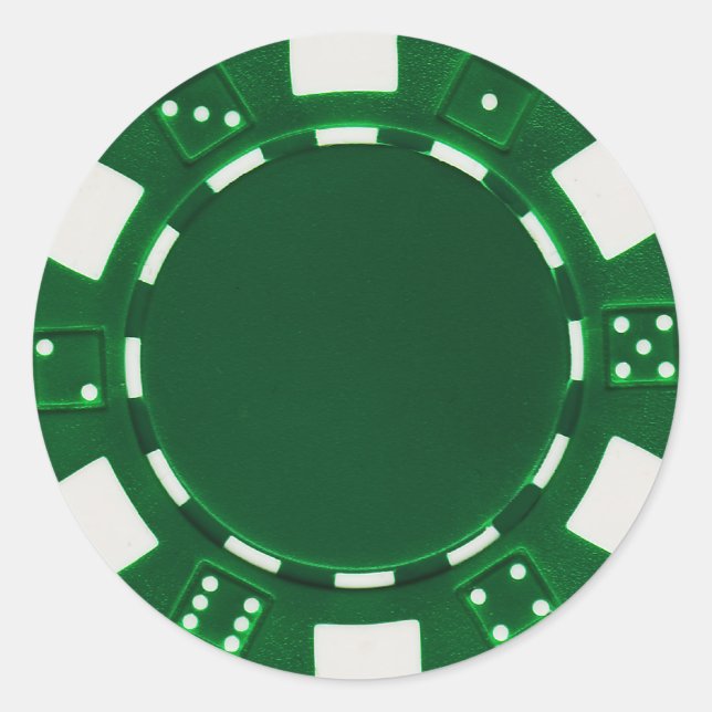 pegatina de pokerchip verde (Anverso)