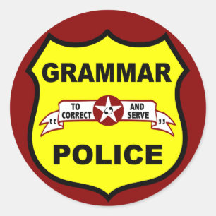 Pegatina de policía de gramática