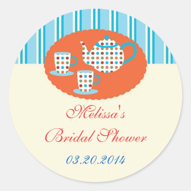 Pegatina de Polka Dots Tea Pot (Anverso)