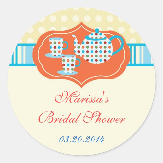 Pegatina de Polka Dots Tea Pot (Anverso)