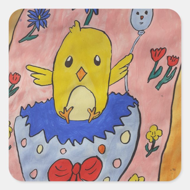Pegatina de pollo de Pascua (Anverso)
