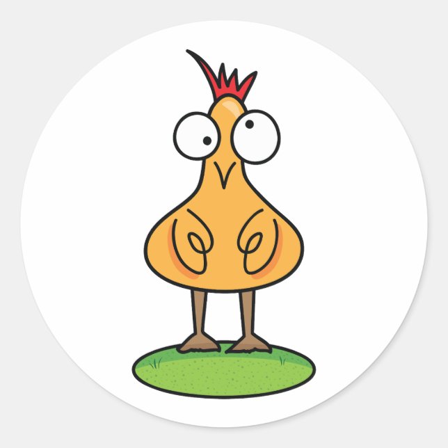 Pegatina de pollo de Silly - Animal de la granja d (Anverso)