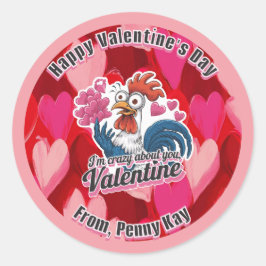Pegatina de pollo Valentines