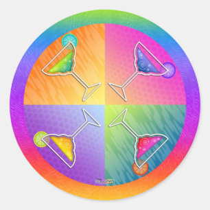 Pegatina de Pop Art MARGARITAS (redondo)