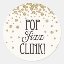 Pegatina de Pop Fizz Clink - Fiesta de Nochevieja
