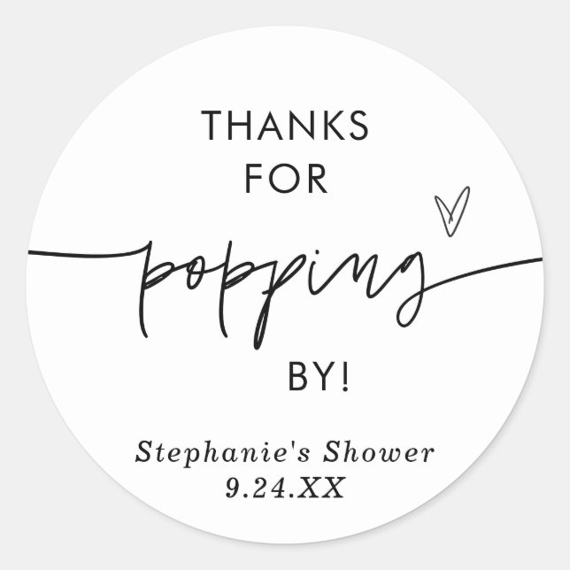 Pegatina de Popcorn Favor, gracias por ir de compr (Anverso)