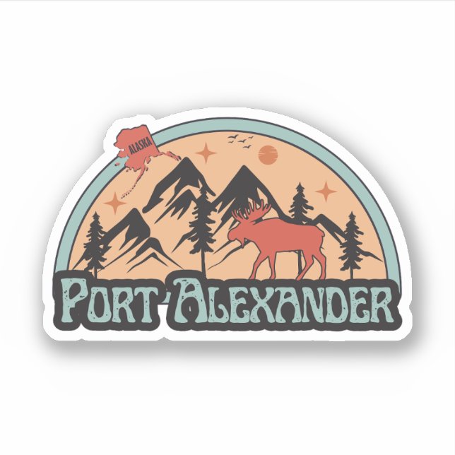 Pegatina de Port Alexander, Alaska (Anverso)