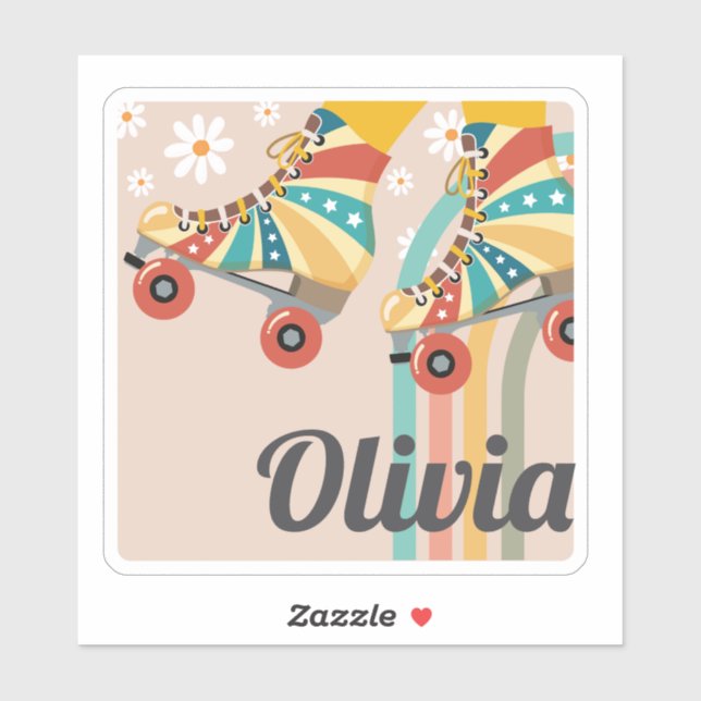 Pegatina de portátil con nombre de patinaje sobre  (Hoja)