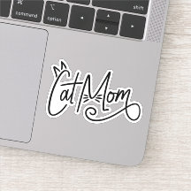 Pegatina de portátil de Cat Mom