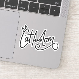 Pegatina de portátil de Cat Mom