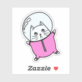 Pegatina de portátil para gato astronauta