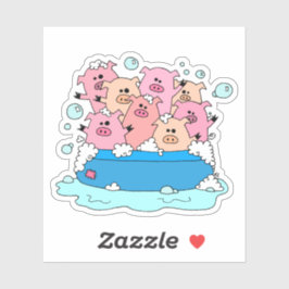 Pegatina de portátiles Cerdos Felices