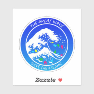 pegatina de portátiles "Save the Oceans" (Azul)
