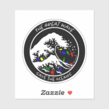 pegatina de portátiles "Save the Oceans" (Negro)