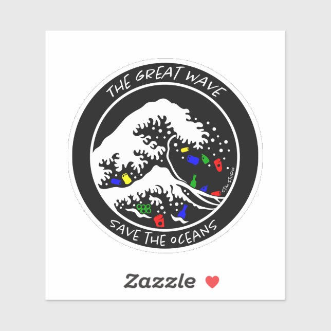 pegatina de portátiles "Save the Oceans" (Negro) (Hoja)