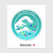 pegatina de portátiles "Save the Oceans" (verde)