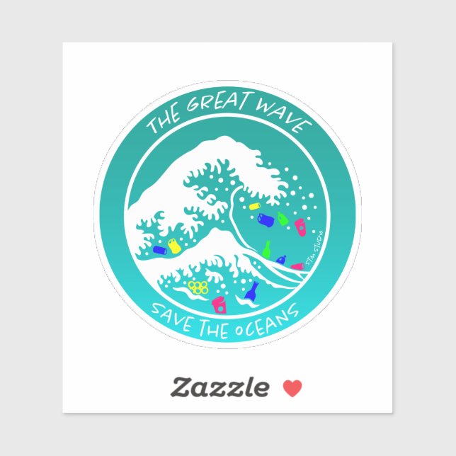 pegatina de portátiles "Save the Oceans" (verde) (Hoja)