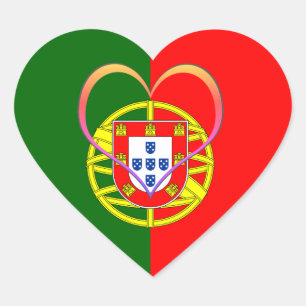 Pegatina de Portugal, corazón, amor, bandera portu